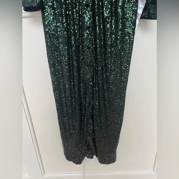 NWT Dress the Population Connie Sequin Shirt Dress L - Picture 7 of 8